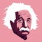 Einstein face drawn illustration