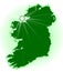 Eire The Emerald Isle Silhouette Map With Jewel
