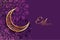 Eis mubarak wishes design with moon and sparkles