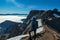 Eisenerzer Reichenstein - A man admiring the alpine landscape near Eisenerz in Styria, Austria. Wanderlust