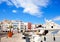 Eivissa Ibiza town with church under blue sky