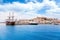 Eivissa ibiza town with old classic wooden boat