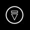 Eject button icon. simple outline eject button vector icon. on black background.