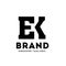 EK letter monogram strong and bold logo