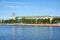 Ekaterinburg. Iset river embankment overlooking the complex of administrative buildings