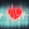 EKG artistry Electrocardiogram graph with a red blurred heart illustration