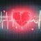 EKG artistry Electrocardiogram graph with a red blurred heart illustration