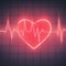 EKG artistry Electrocardiogram graph with a red blurred heart illustration