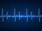 Ekg. Blue sinusoidal pulse lines, monitor with heartbeat signal. Cardiogram pulsing, resuscitation equipment healthcare