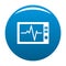 Ekg icon vector blue