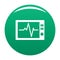 Ekg icon vector green