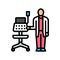 ekg technician heart monitor color icon vector illustration