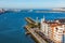 El Abra bay and Getxo pier and seafront, Spain