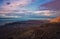 El Calafate top view. Evening sunset nature landscape magic dreamy cloud on the sky in Patagonia