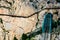 El Caminito del Rey with train iron bridge in Malaga, Spain