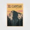 El capitan in yosemite vintage poster illustration design, yosemite travel print national park design