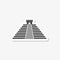 El Castillo pyramid in Chichen Itza flat sticker, simple vector icon