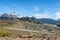 El Chalten village aerial view and Mount Fitz Roy in Patagonia - El Chalten, Argentina