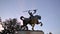 El Cid Statue at Balboa Park in San Diego against evening sky