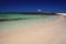 El Cotillo, North Fuerteventura - Caribbean feelings on canary islands: View over empty tranquil  bright white sand beach on