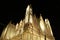 El Expiatorio, corner view at night, Leon, Guanajuato.