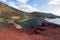 El Golfo green lake and volcanic coastline, Lanzarote, Spain