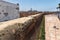 EL JADIDA, MOROCCO - JUNE 13, 2017: View of the historic walls of the Portuguese fortress of El Jadida