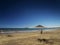 El medano beach and montana roja mountain in tenerife spain