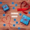 El mejor papa del mundo words made of wooden blocks with blue gift boxes and red hearts on wooden background. Happy fathers day