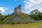 El Mirador, a pyramid-like structure surmounted by a temple in Labna mayan archaeological site. Yucatan.