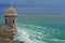 El morro sentry box, bay of san juan, puerto rico.