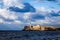 El Morro spanish fortress walls with lighthouse with sea in the