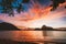 El Nido bay and Cadlao island at sunset, Palawan, Philippines