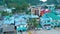 El Nido village from the coastline birds eye view in El Nido in Palawan, Philippines