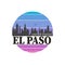El Paso, in colorful poster design t-shirt logo badge