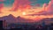 El Paso Sunset In 1770s: A Pixel Art Close-up