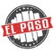 El Paso Texas Round Travel Stamp Icon Skyline City Design Seal Badge illustration Clipart.