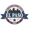 El Paso Texas Travel Stamp Icon Skyline City Design Tourism