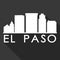 El Paso Texas United States Of America USA Icon Vector Art Flat Shadow Design Skyline City Silhouette Black Background