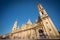 El Pilar basilica wide angle with blurred tourists