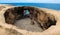 El Rayo Buenavista, big round rock crater hole, Tenerife, Canary Islands