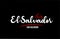 El Salvador country on black background with red love heart and its capital San Salvador