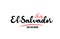 El Salvador country with red love heart and its capital San Salvador creative typography logo design