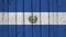 El Salvador Flag Over Wood Planks