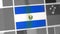 El Salvador national flag of country. El Salvador flag on the display, a digital moire effect.