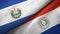 El Salvador and Paraguay two flags textile cloth, fabric texture