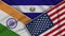 El Salvador United States of America India Flags Together Fabric Texture Illustration