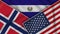 El Salvador United States of America Norway Flags Together Fabric Texture Illustration