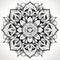 Elaborate Black And White Mandala Flower Coloring Page