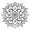 Elaborate Black And White Mandala Flower Coloring Page
